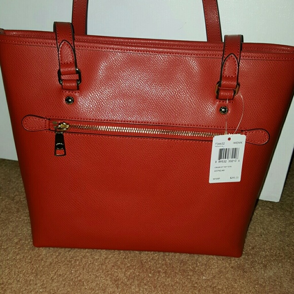 Coach Zip Top Tote  **Carmine** - Picture 2 of 3
